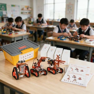 12 in 1 Aluminum STEAM Robot Kit With Metal Gripper for K12 Education and 28 Chapter Coding Course