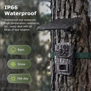 12MP GPS Hunting Camera 25M PIR 120 Wide Angle IP66 Solar Powered CMOS Mini Night Vision Cloud Wildlife Monitoring