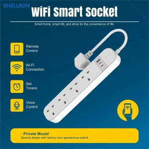 13A 2 USB Output Ports Switch Wifi Wall Electrical Outlet UK Standard Smart Power Socket Plug Tuya Power Strip