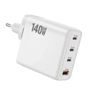 140W 3C+1A 4 Port Fast USB Wall Charger with QC3.0 PD Compact Charging Block Station for Laptop 140W GaN USB Charger Adapter