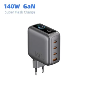 140W GaN PD OTP Fireproof Charger AI Temperature Display Foldable Plug USB C Fast Charging Adapter Laptop Mobile Earphone