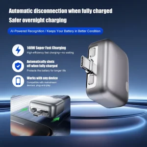140W Smart Auto Stop Charging Adapter Auto Cut Off Charger Protector Universal Overcharge Protection Adapter