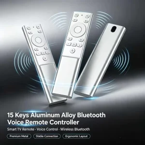15 Keys Aluminum Alloy Voice TV Remote Controller