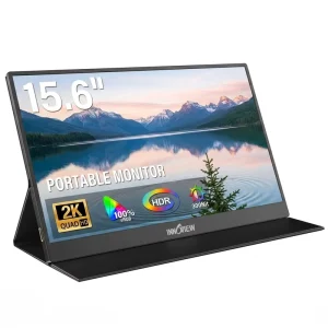 15.6 Inch Lightweight Portable Monitor 2560X1440 60Hz Dual Stereo Speakers for Remote Work Travel and Entertainment