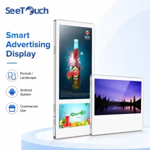 15.6″ Wall Mounted Capacitive Touchscreen Digital Signage Display PoE WiFi RJ45 Android OS for Retail Advertising