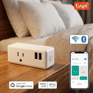15A ETL FCC Smart Plug With USB WiFi Bluetooth for Alexa Google App Control With Energy Monitoring for Home