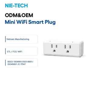 15A Smart WiFi Dual Socket No Hub Required for Home Security System Automation with Real-time Status Sync Alexa Google HomeKit