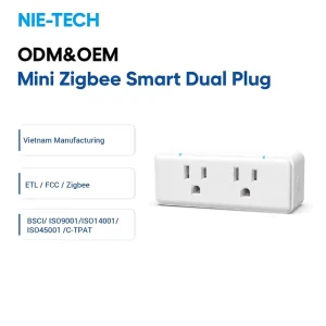 15A Smart Zigbee 3.0 Dual Outlet Plug Compatible with Alexa Google Home SmartThings Tuya Hub Required Indoor US Wall Socket