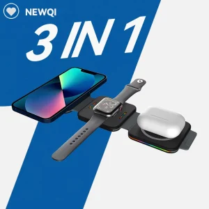 Multifunctional 15W/10W PD 3.0 5V 2A Magnetic Wireless Charger with OTP Protection for Fast Charging Phones and Devices