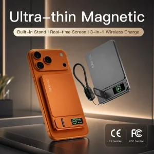 15W/20W/22.5W Magnetic Wireless Charger, 5000mAh/10000mAh Aluminum Alloy Digital Display Stand, Mini Portable Universal