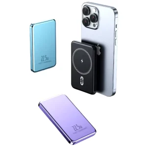 Hot-Selling 15W/20W Magnetic Wireless Lithium-Polymer CE-Certified Aluminum-Alloy Power Bank, 5000/10000mAh, Ultra-Fast Charging, Ultra-Thin