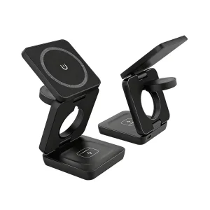 3-in-1 Magnetic Wireless Charger 15W Foldable Charging Station