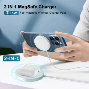 15W 2A Wireless Charging Pad Desktop Square Non-slip Base Charger With 5V/2A 9V/2A Inputs Earphones Included