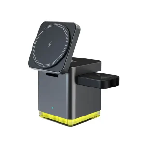 15W 3-in-1 Cube For iPhone Wireless Charger Stand Foldable Aluminium Alloy Magnetic Charging Holder Output Power