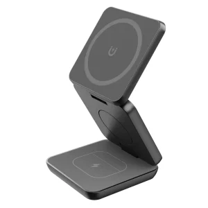 15W 3 in 1 Magnetic Foldable Wireless Charger Adjustable Angle Wireless Charging Stand for Earphone
