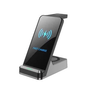 15W 3 in 1 Magnetic Wireless Charger Stand Foldable Fast Charging Station for iPhone Apple Watch AirPods Portable Dock