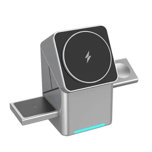 15W 3 in 1 Phone Wireless Charging Fast Wireless Charger with Magnetic Phone Holder for Smart Phone Watch Earphone