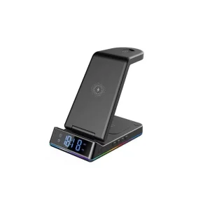 In-Stock Universal 15W 3-in-1 Foldable Wireless Charger for Earbuds, Smartwatches, and Magnetically Chargeable Devices