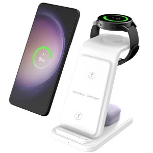 15W Fast 3-in-1 Wireless Charging Station Charging Base Stand for Earphones and Watches