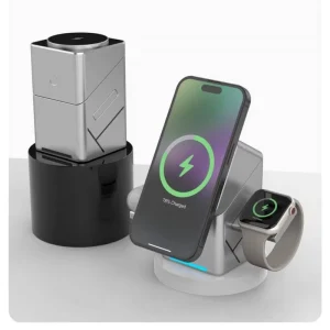 New Desktop Charging Option: 15W Magnetic 3-in-1 Wireless Fast Charging for Phones, Watches, and Earbuds, Capable of Fully Charging Them