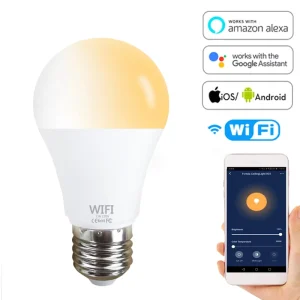 15W A60 E27/B22 CCT-Adjustable SMD 2835 Dimmable Household LED Bulb, Wireless Smart LED Bulb