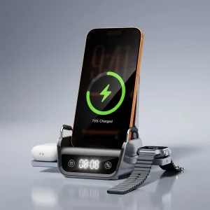 New 4-in-1 Magnetic Wireless Charger, 15W Fast Charging, for Phones, Smartwatches, and Earbuds, CE and RoHS Certified