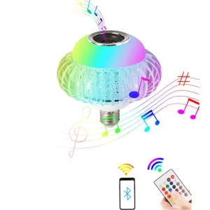 15W E27 Smart LED Light Bulb with Remote Control and Wireless Music Function for Modern Home Living Rooms