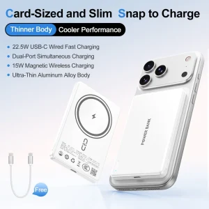 15W Fast Charging Powerbank Wireless Charger Magnetic Battery for iPhone 17 16 Pro Max Smart Mobile Phone Usage