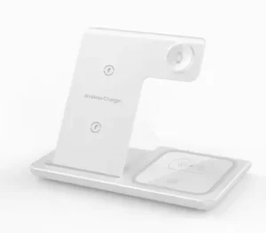 3-in-1 15W Fast-Charging Magnetic Foldable Wireless Charger with Night Light and LED Indicator for Phones and Smartwatches