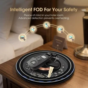 Fashion 15W Wireless Charger, Round Visible PCB Wireless Charger for All Qi Devices