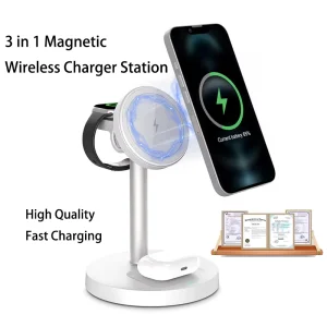 New 15W Magnetic PD Portable 3-in-1 Wireless Charging Stand for Mobile Phones and Mobile Devices