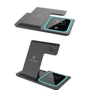 15W QC3.0 Foldable 3-in-1 Wireless Charger Supports for 15 Pro Max Smart Watch and Wireless Earphones