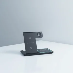 3-in-1 Fast Charger Desktop Ambient Light Wireless Charging Station, Foldable, 15W, Type-C Port, for Phones and Smart Earbuds