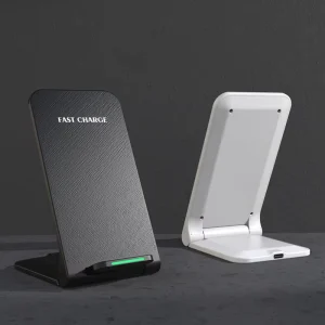 High-Quality Custom Logo Multifunctional Portable Phone Charger Fast-Charging Stand, 15W Vertical Foldable Wireless Charger, Type-C