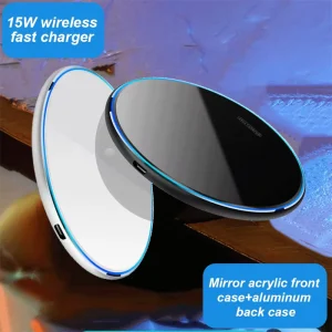 15W Type-C Fast Wireless Charging Portable Charger, Input Voltage 5V 2A / 9V 2A, for Mobile Phones