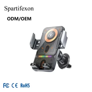 Automatic Sensor 15W Fast Wireless Type-C Car Charger, Auto-Clamping Air Vent Phone Holder for iPhone 16 Pro Max, S25 Pro, and Pura
