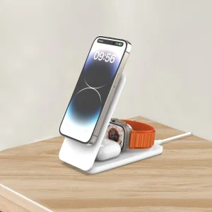 New 1-in-1 Foldable Wireless Charger, 15W Fast Charger, Home Mobile Phone Charging Station Accessory
