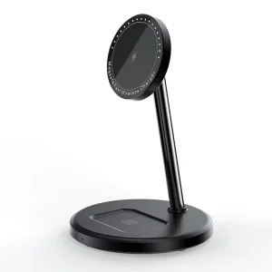 New 15W 2-in-1 Desktop Magnetic Charging Station, Portable Wireless Charger Compatible with iPhone 13/14/15 Pro Max