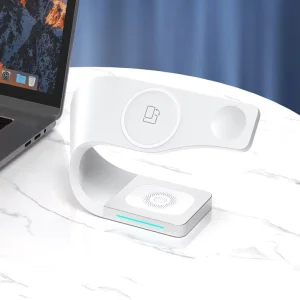 Apple and Samsung 15W Fast Wireless Charging Stand and Multifunctional Foldable Portable Magnetic Holder