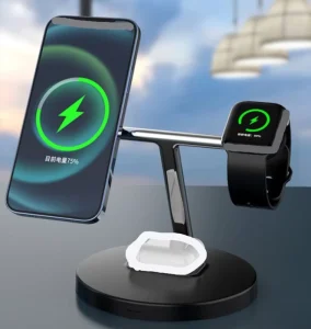 Portable 15W Magnetic Wireless Charger for Phones, Watches, and Earbuds