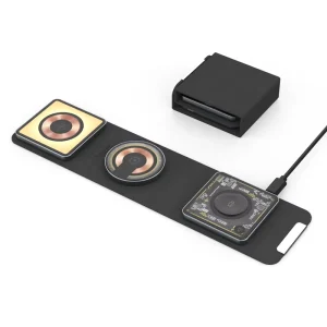 Portable 15W Fast Wireless Charging 3-in-1 Foldable Stand for Phones, with 18W PD Function and Earphone Charging