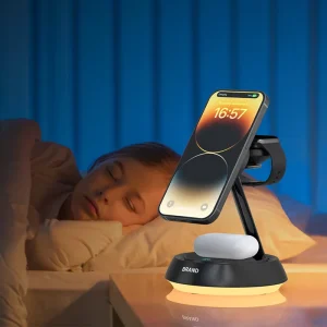 New Desktop 15W Magnetic Wireless 3-in-1 Phone Charging Station