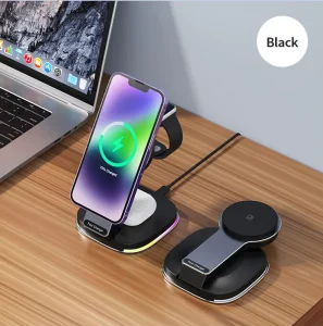 Ultra-Portable 15W Foldable 3-in-1 Wireless Charging Station