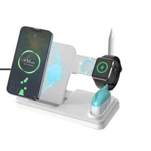 Factory-Selected 15W Fast Wireless Charging Station, 4-in-1 Wireless Charger Stand for i-Series Mobile Devices