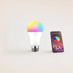 15W Wireless Smart LED Bulb, Alexa Voice Control, RGB/CW Dimming and Color Temperature Adjustment, Sensor Switch, Aluminum, E27/B22