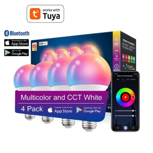 15W Smart LED Bulb E27/E26 RGB LED Light Bulb with Voice Control, Bluetooth, and Smart Home Lighting
