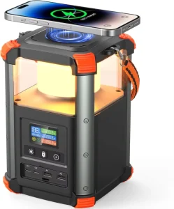 16 000mAh 236.8Wh Power Bank IP67 Waterproof Portable Charger PD100W Camping Lantern with 15W Wireless Charger Emergency Outdoor