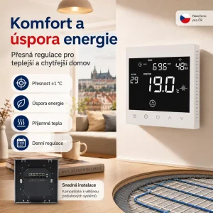 16 Amp Room Lcd Temperature Controller Hvac Smart Digital Floor Heating Thermostat for Electric Radiant Heat System with NTC