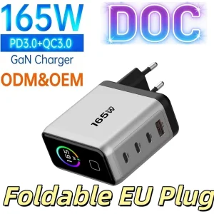 165w 140w Portable Laptop 100w Charger Foldable Gan Wall Type c Mobile 65w Fast Usb c Charger 30w Type-c Usb-c Fast Chargers
