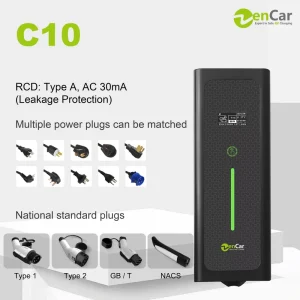 16A 32A Mobile Ev Charger Single Phase Smart EVSE for Electric Charging IP66 with Wifi App Option Version